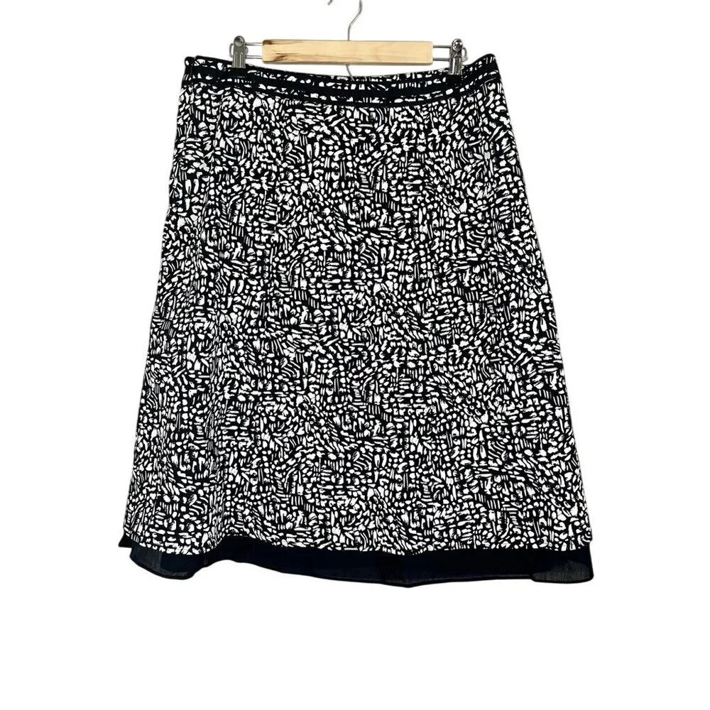 Retro Animal Print Skirt 14 Black Classic Chic Preppy Neutral Minimalist Artsy‎